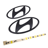 2026 Hyundai Palisade / Palisade Hybrid Glossy Black Front & Rear Emblem 3pcs Set