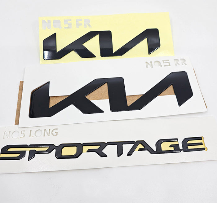 2026 KIA Sportage Facelift model High Glossy Black Front & Rear Emblem 3ea set