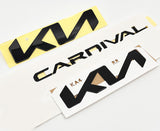 2025 2026 KIA CANIVAL High Glossy Black Front & Rear KIA + Canival Letter 3ea Set