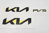 KIA PV5 2025 2026 High Glossy Black Front & Rear Emblem 3pcs Set