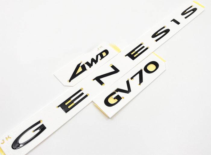 High Glossy Black Rear GENESIS GV70 4wd Letter Emblem 3ea Set for GV70 ...