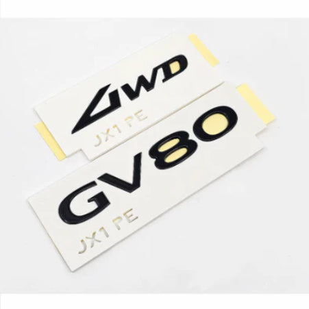2025 2026 Genesis GV80 (facelifted 2025) High Glossy Black Front + Rear Emblem 4ea set