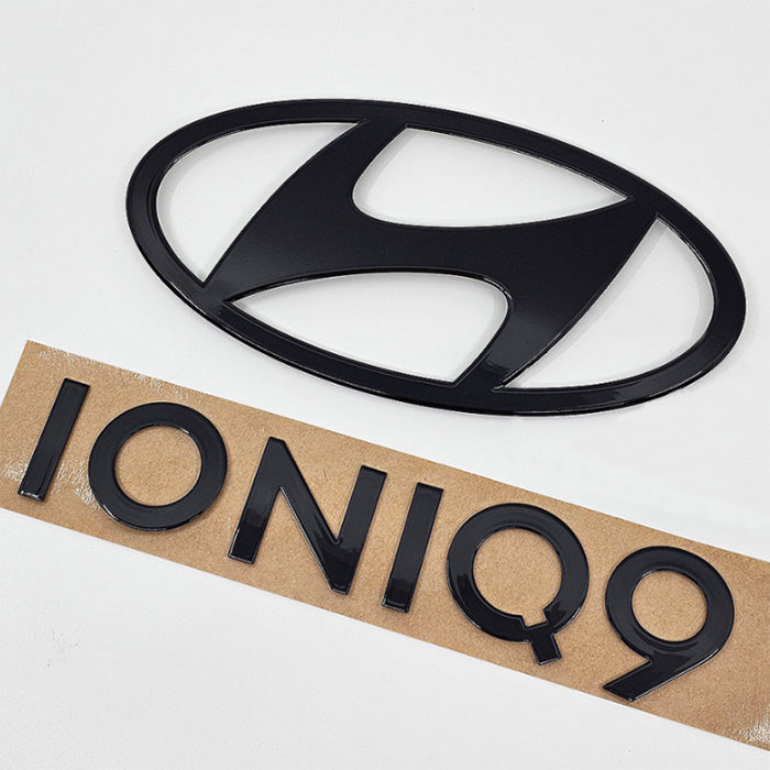2026 Hyundai Ioniq 9 Front High Glossy Black Hood & Rear Tailgate Emblem