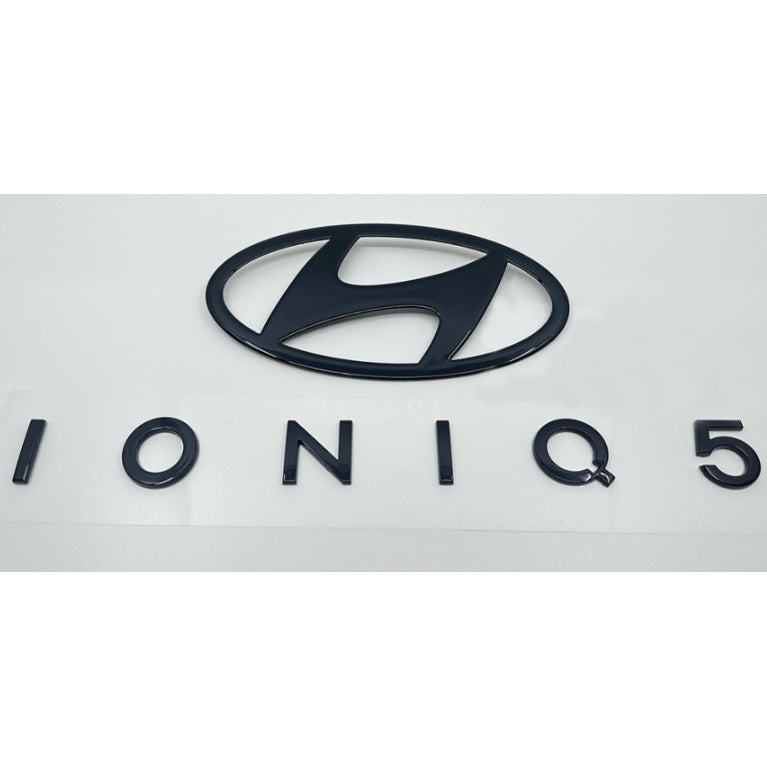 2022 2023 2024 HYUNDAI IONIQ 5 High Glossy Black Front H Logo + IONIQ5 Letter Emblem 2ea set