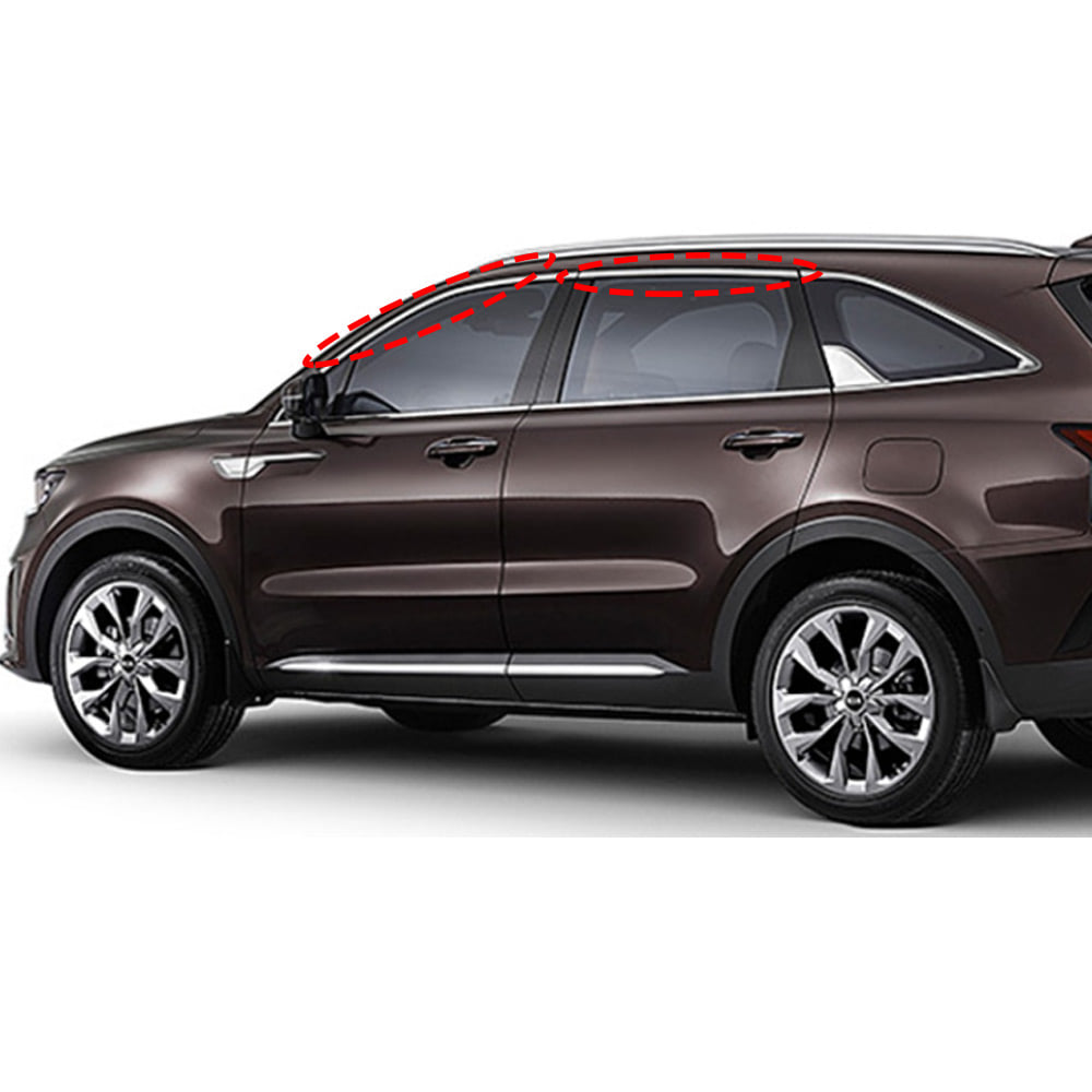 2024 2025 KIA SORENTO facelift OEM Dark Chrome Door Frame Molding 4pcs Set