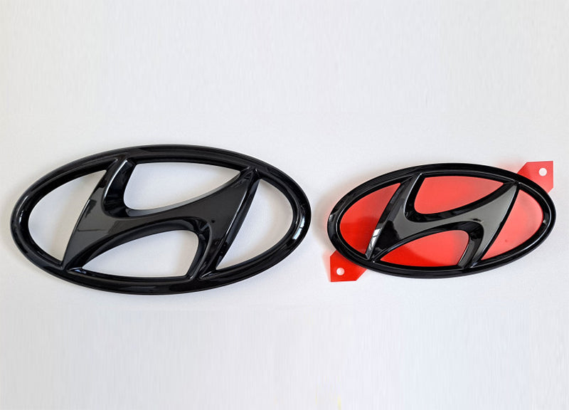 2023 2024 2025 Hyundai New Palisade Front & Rear Grille Black High Glossy H Emblem 2pcs Set