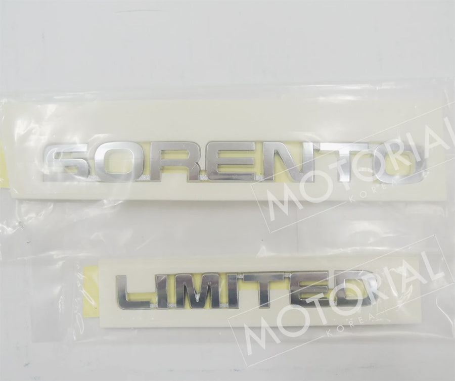 2010-2014 KIA SORENTO Rear Tailgate Sorento + Limited Emblem 2pcs Set