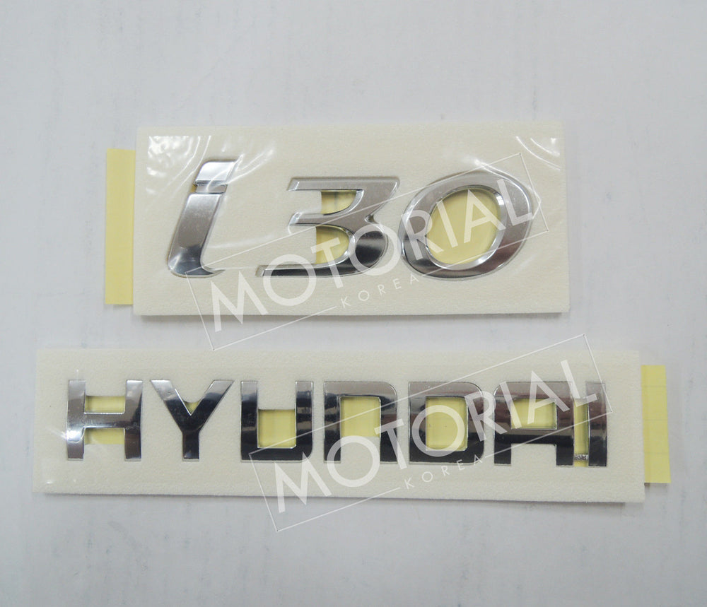 2008-2012 HYUNDAI i30 / ELANTRA TOURING OEM Rear Trunk i30 + HYUNDAI Emblem Set