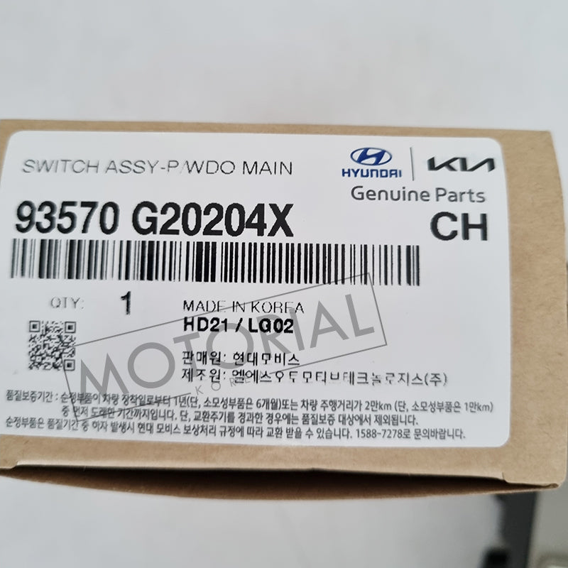 2017-2022 HYUNDAI IONIQ Genuine OEM Front Left Main Power Window Switch 93570G20204X