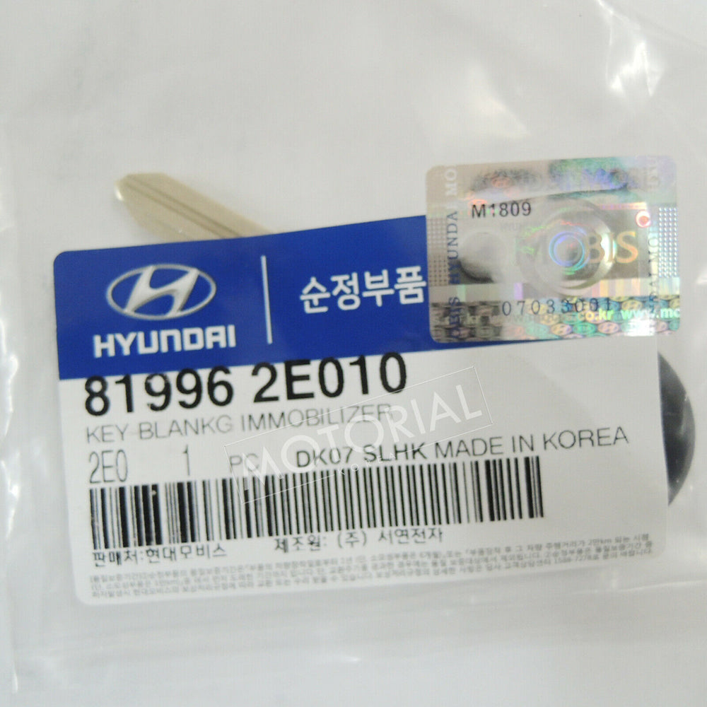 Genuine OEM Immobilizer Key Blanking For HYUNDAI TUCSON 2004-2009 819962E010