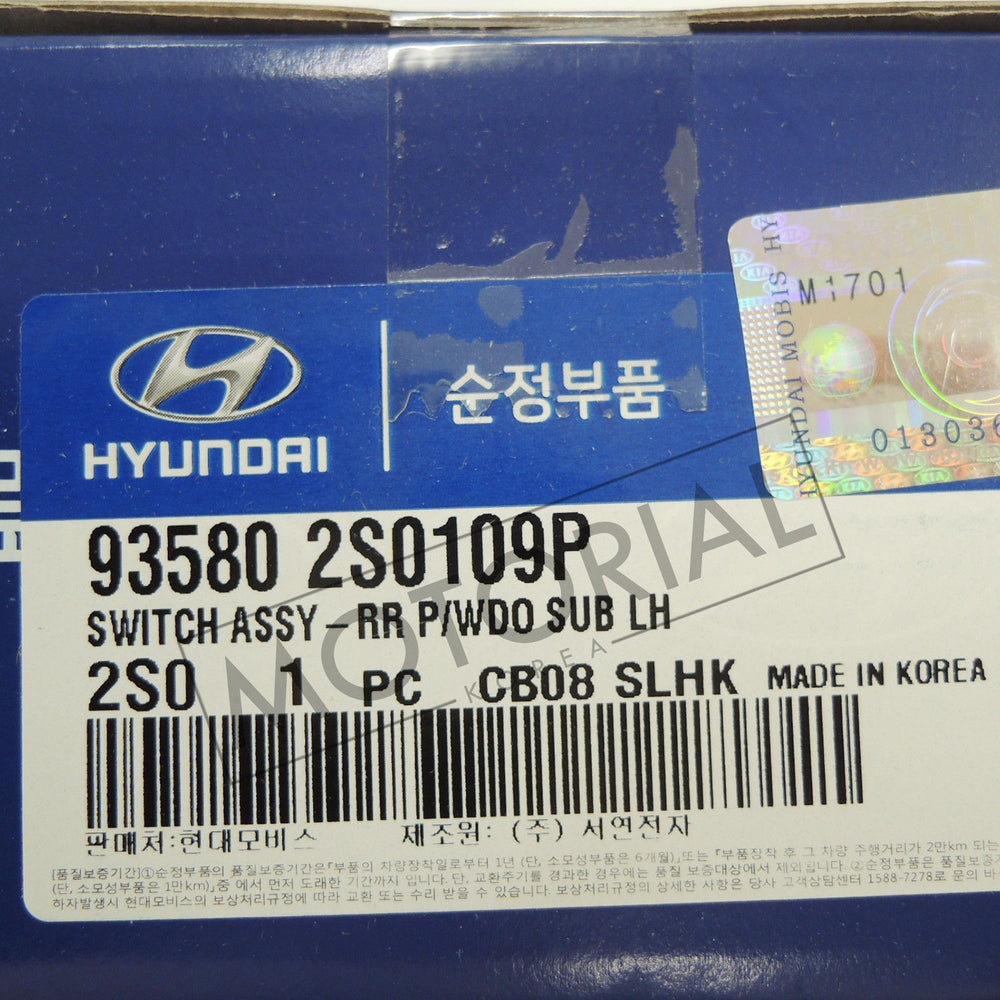 2010-2013 HYUNDAI TUCSON / ix35 OEM Rear Left Power Window Switch 935802S0109P