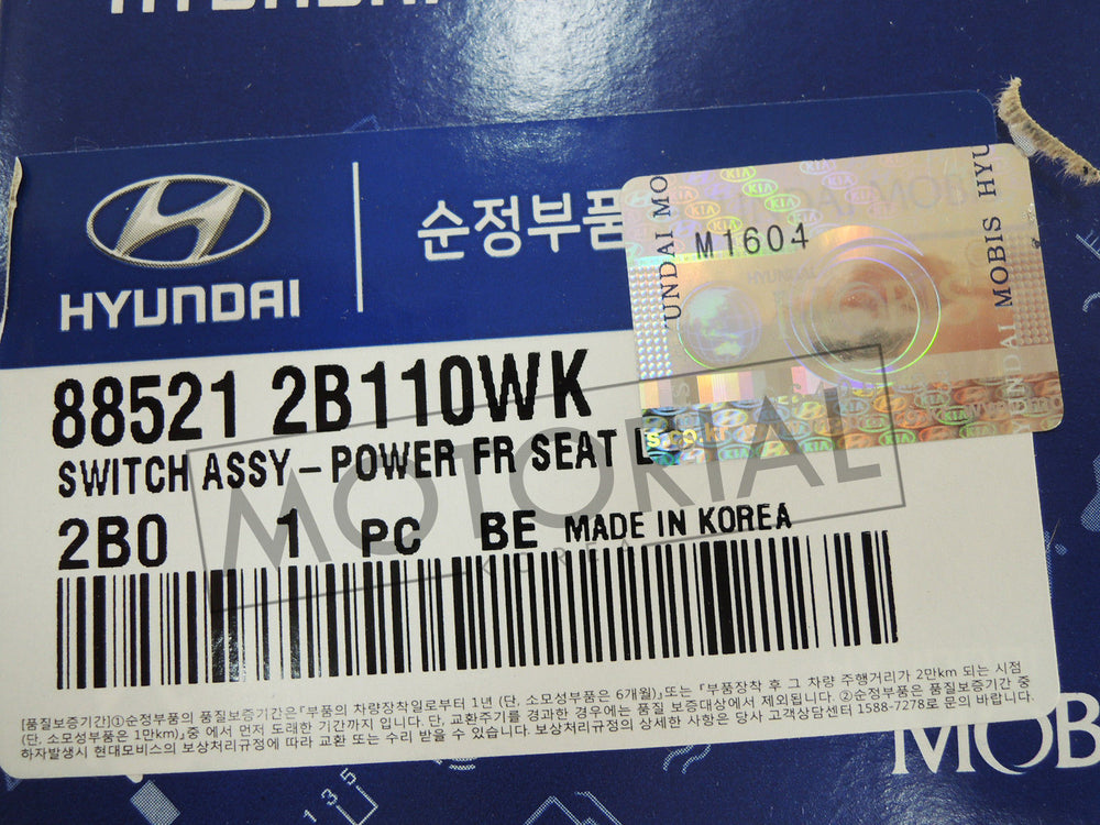 HYUNDAI SANTA FE 2006-2009 Genuine OEM Driver Seat Power Switch Assy 885212B110WK