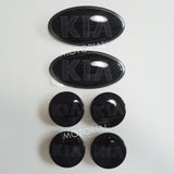 2020-2022 KIA SPORTAGE Genuine Black Edition Front & Rear Emblem + Wheel Hub Cap 4pcs