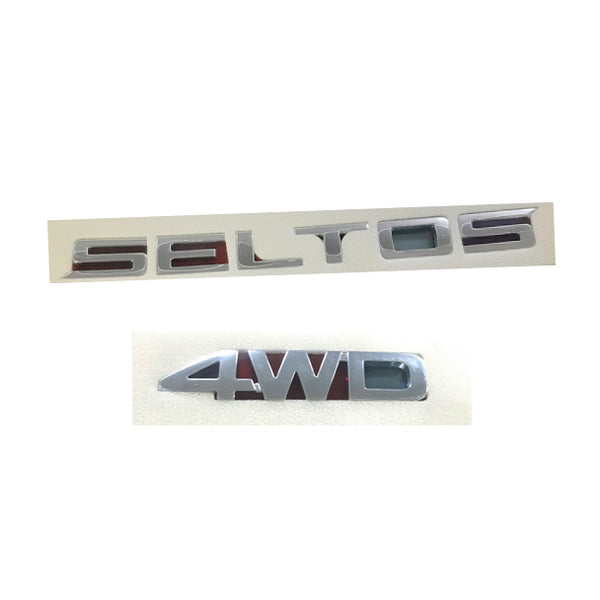 2019-2023 KIA SELTOS Genuine OEM SELTOS + 4WD Logo Emblem Badge 2pcs 1 ...